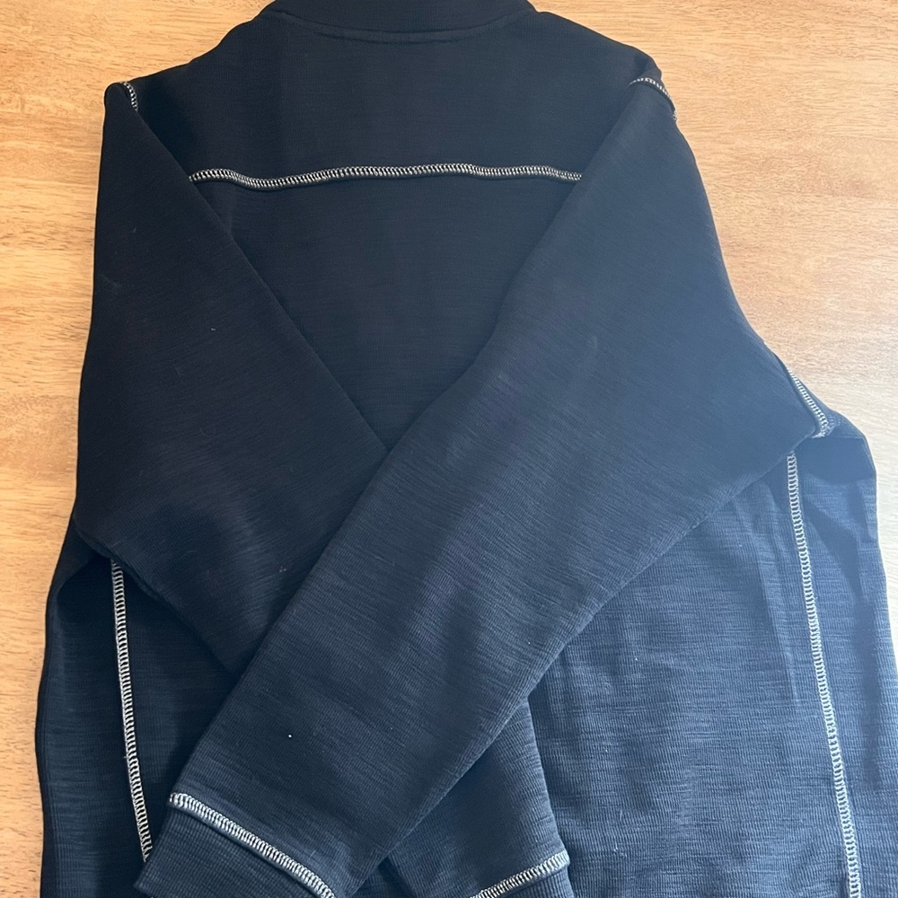 Tommy Bahama Sweater Men's Small Black Zone Quarter Zip Performance Supima - Picture 2 of 6